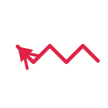 A step directional arrow pointing north west with a double arrowhead.