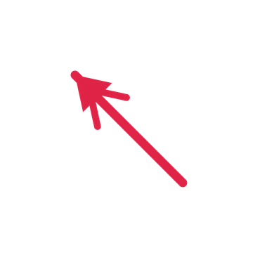 A straight directional arrow pointing north west with a double arrowhead.