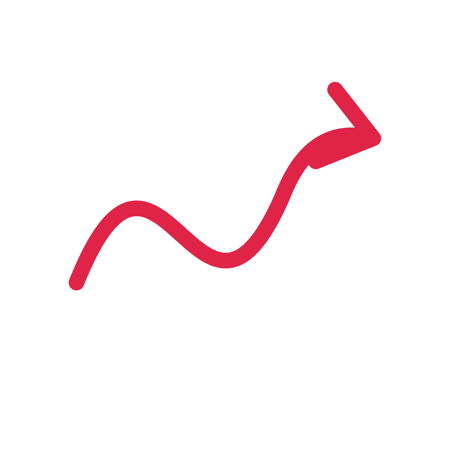 A wave directional arrow pointing east with an open arrowhead.
