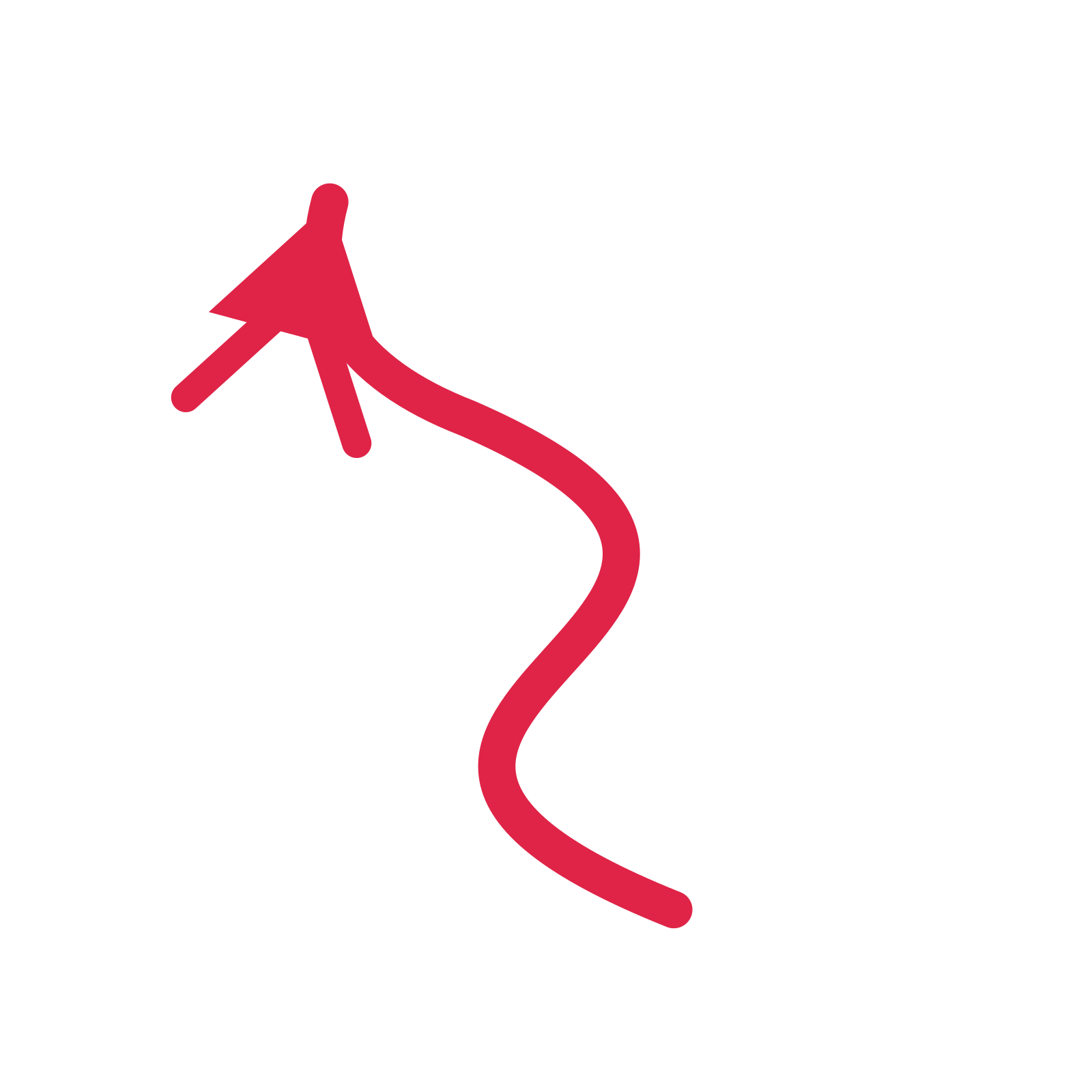 A wave directional arrow pointing north with a double arrowhead.