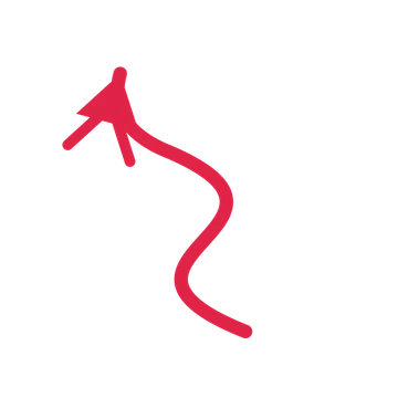 A wave directional arrow pointing north with a double arrowhead.