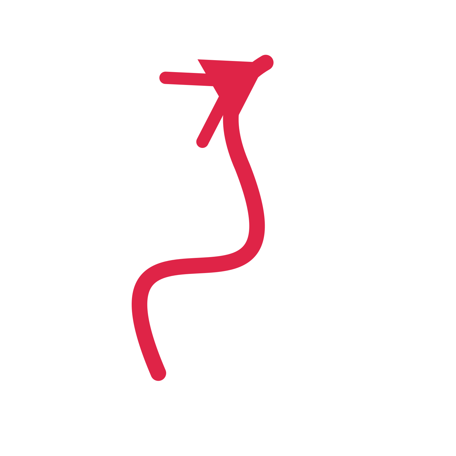 A wave directional arrow pointing north east with a double arrowhead.