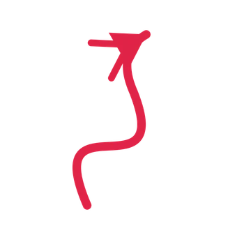 A wave directional arrow pointing north east with a double arrowhead.