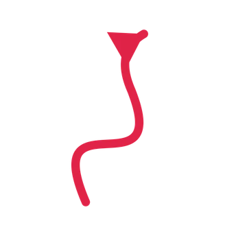 A wave directional arrow pointing north east with a solid arrowhead.