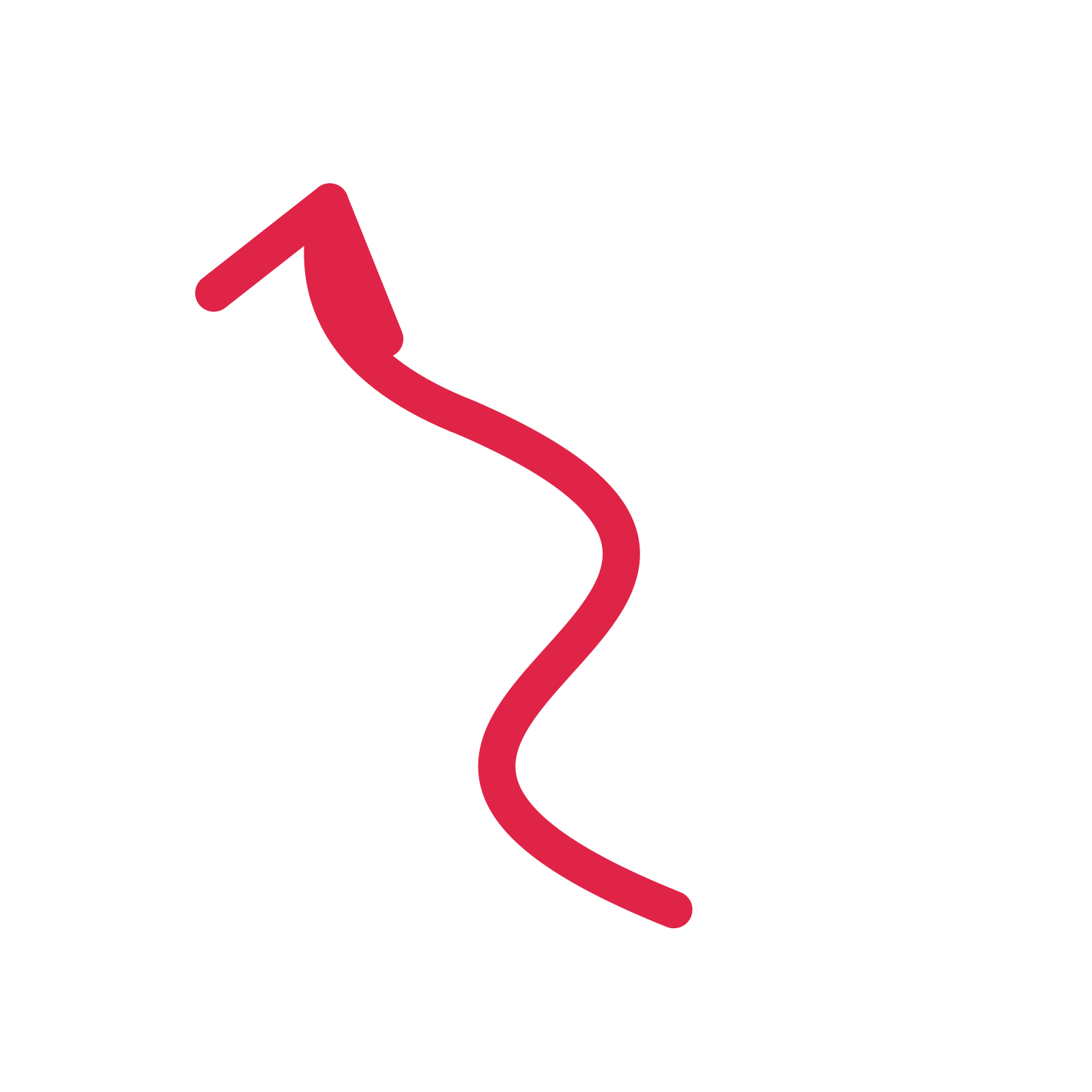 A wave directional arrow pointing north with an open arrowhead.