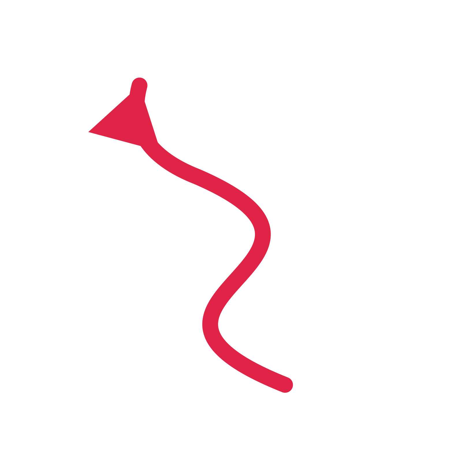 A wave directional arrow pointing north with a solid arrowhead.