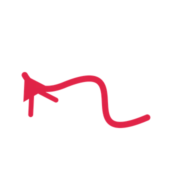 A wave directional arrow pointing north west with a double arrowhead.