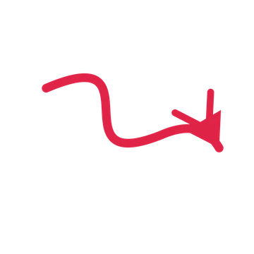 A wave directional arrow pointing south east with a double arrowhead.