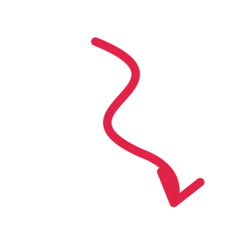 A wave directional arrow pointing south with an open arrowhead.