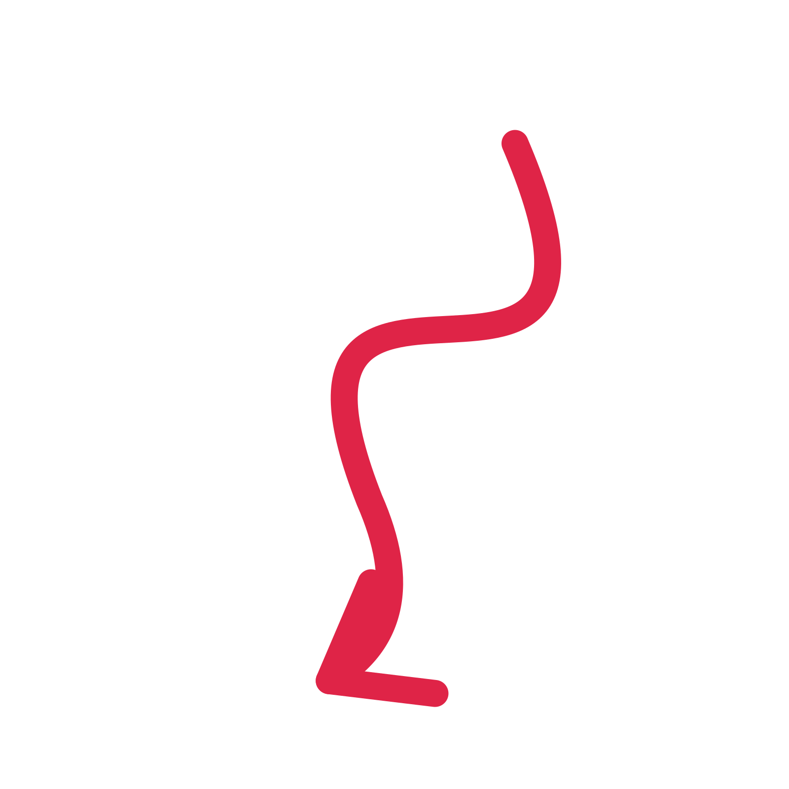A wave directional arrow pointing south west with an open arrowhead.