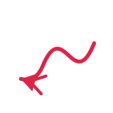 A wave directional arrow pointing west with a double arrowhead.