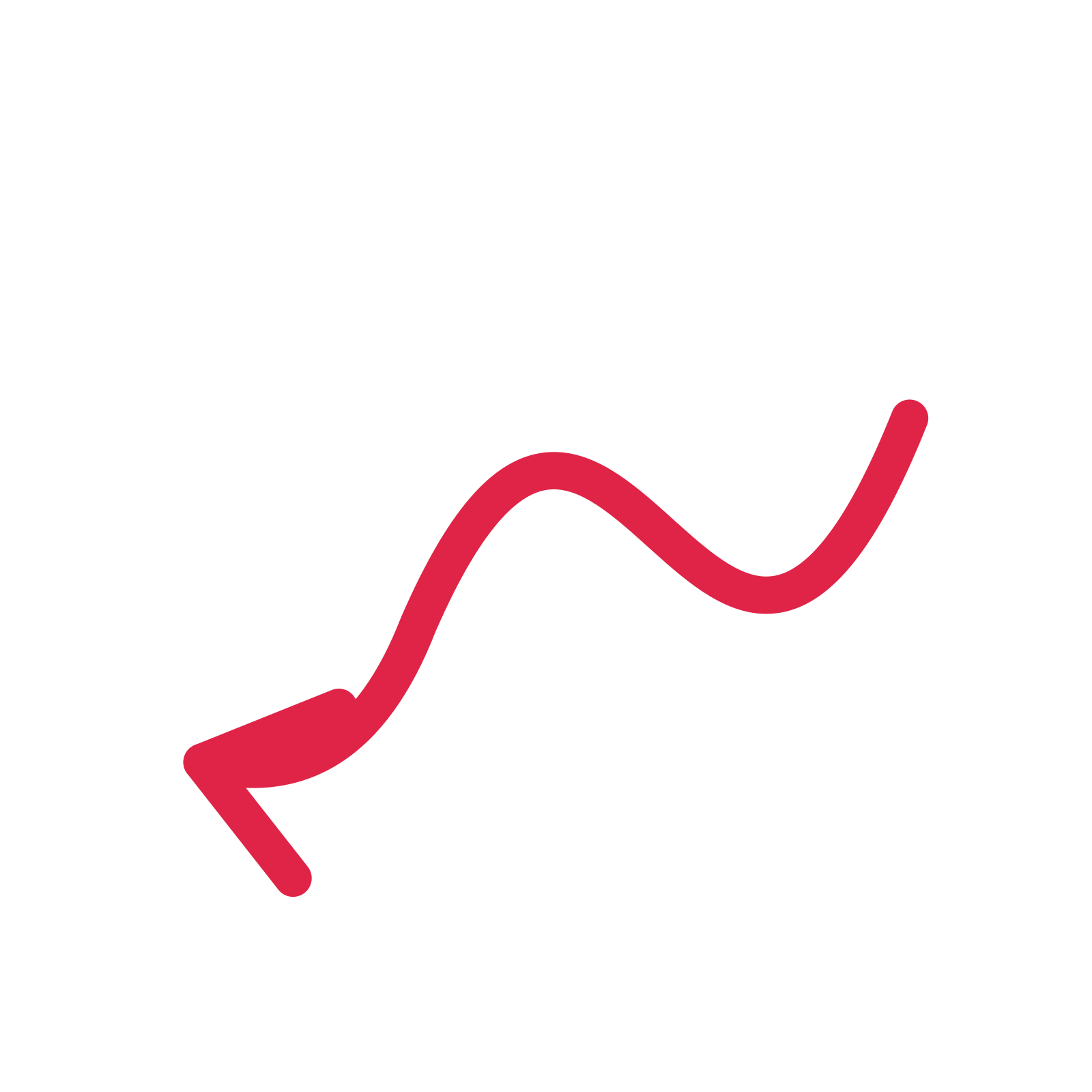A wave directional arrow pointing west with an open arrowhead.