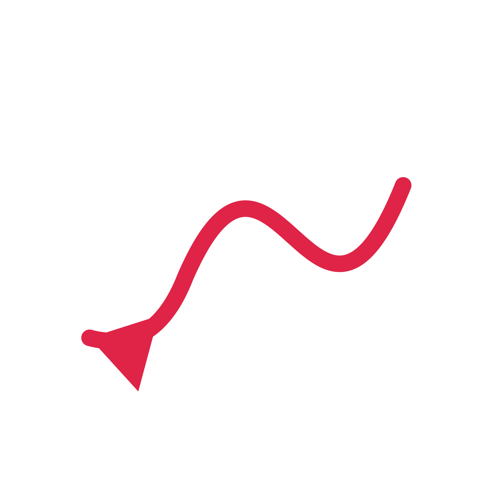 A wave directional arrow pointing west with a solid arrowhead.
