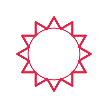 An open 12-point badge with deep scallops, without a ribbon.