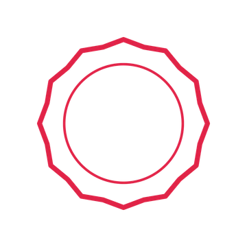 An open 12-point badge with shallow scallops, without a ribbon.