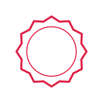An open 12-point badge with soft scallops, without a ribbon.
