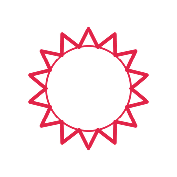 An open 14-point badge with deep scallops, without a ribbon.