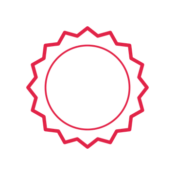 An open 16-point badge with soft scallops, without a ribbon.