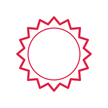 An open 16-point badge with classic scallops, without a ribbon.