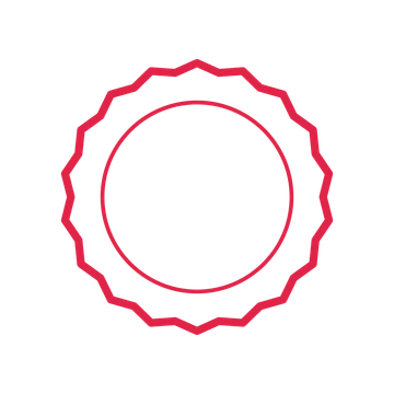An open 18-point badge with shallow scallops, without a ribbon.