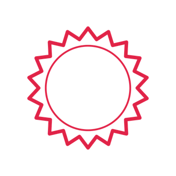 An open 18-point badge with classic scallops, without a ribbon.