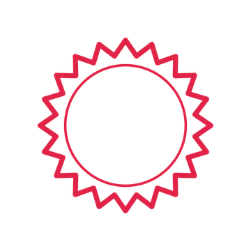 An open 20-point badge with classic scallops, without a ribbon.