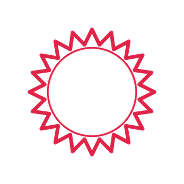 An open 20-point badge with pronounced scallops, without a ribbon.