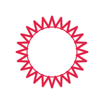 An open 24-point badge with deep scallops, without a ribbon.