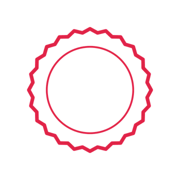 An open 24-point badge with shallow scallops, without a ribbon.