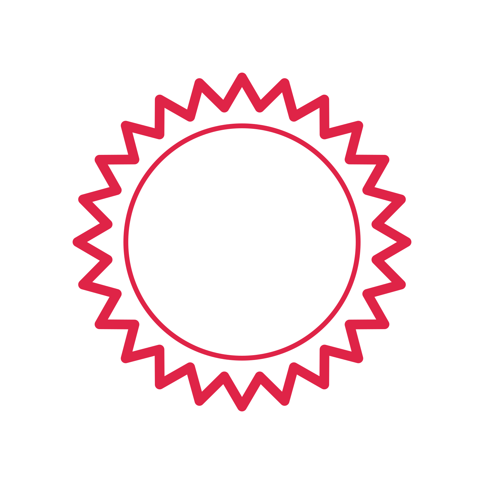 An open 24-point badge with classic scallops, without a ribbon.