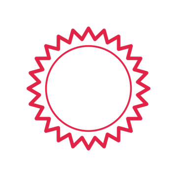 An open 24-point badge with classic scallops, without a ribbon.