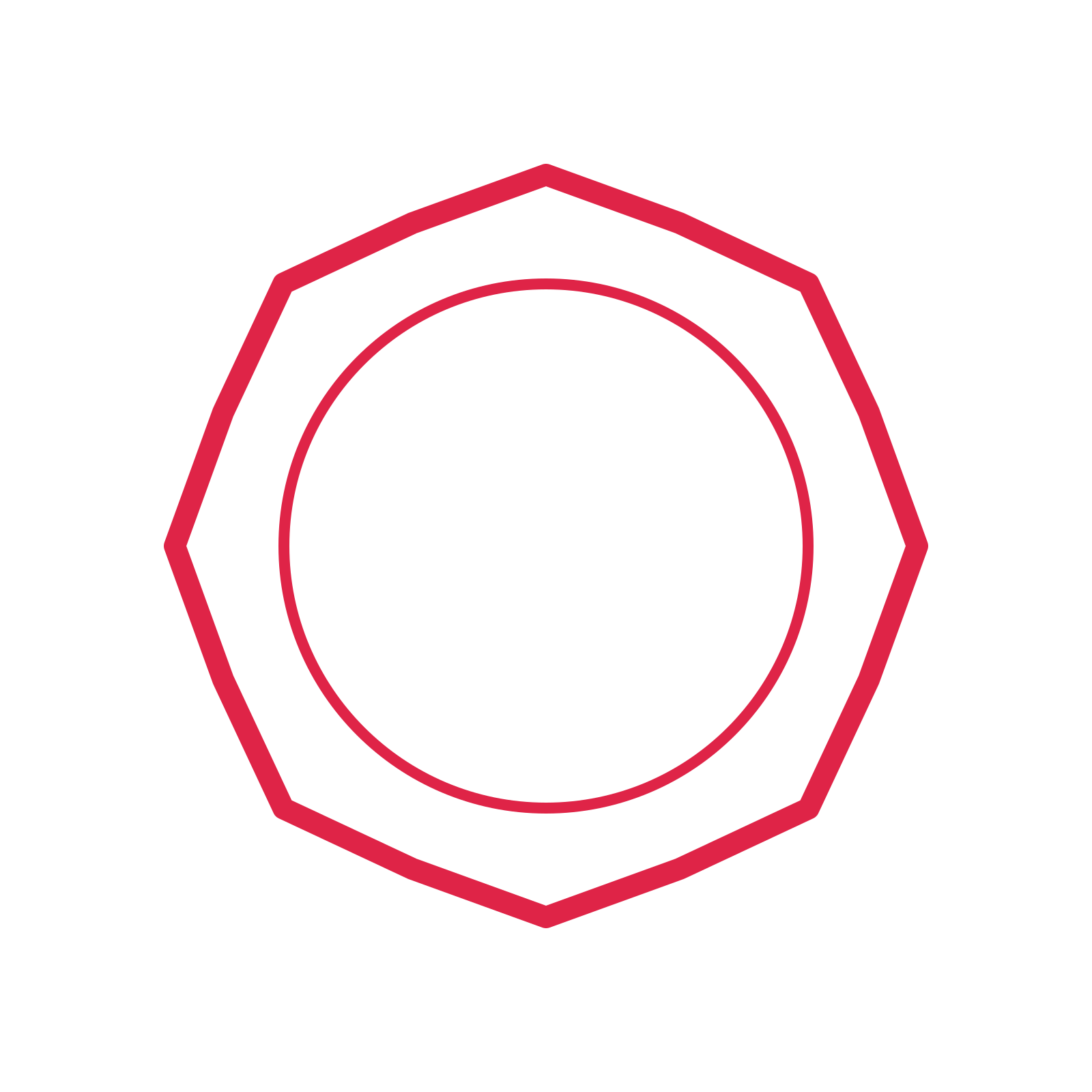An open 8-point badge with shallow scallops, without a ribbon.