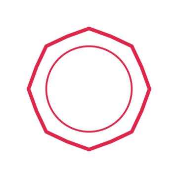 An open 8-point badge with shallow scallops, without a ribbon.
