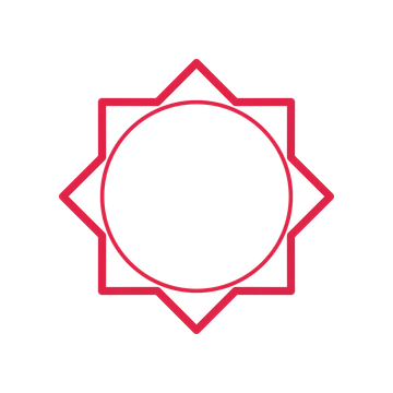 An open 8-point badge with pronounced scallops, without a ribbon.