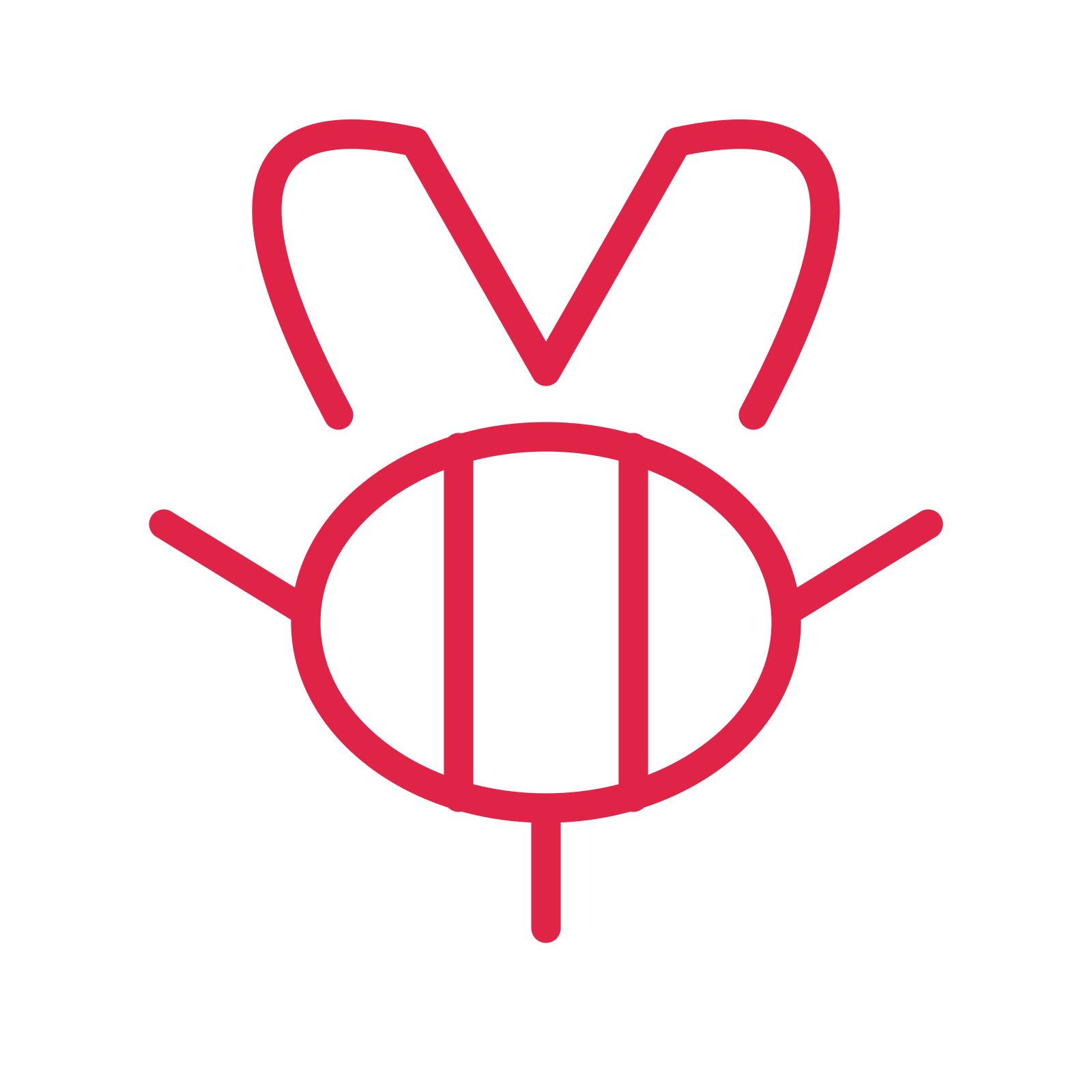 Bumblebee drawn as an outline icon with clean rounded lines.
