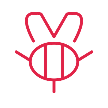 Bumblebee drawn as an outline icon with clean rounded lines.