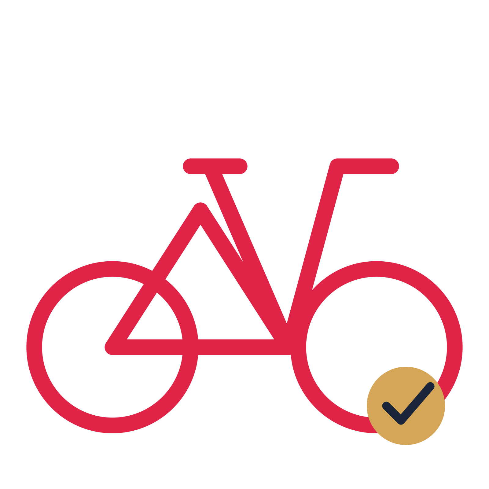 City bicycle drawn as an accent icon with clean rounded lines.