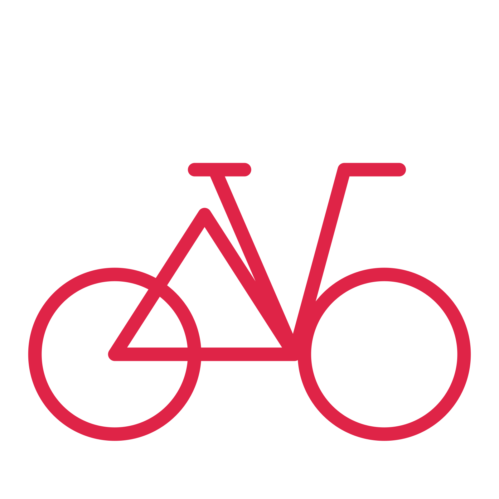 City bicycle drawn as an outline icon with clean rounded lines.