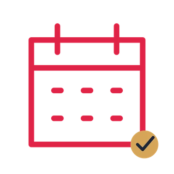 Monthly calendar drawn as an accent icon with clean rounded lines.