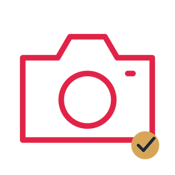 Photography camera drawn as an accent icon with clean rounded lines.