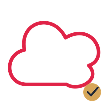 Fluffy cloud drawn as a accent icon with clean rounded lines.
