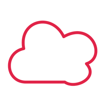 Fluffy cloud drawn as a outline icon with clean rounded lines.
