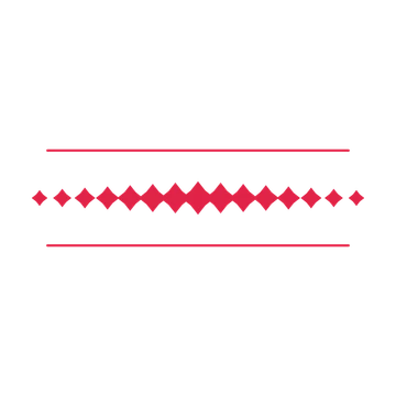 A decorative divider with 15 diamond motifs arranged in a tapered, between two fine horizontal rules.