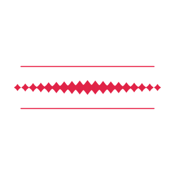 A decorative divider with 19 diamond motifs arranged in a tapered, between two fine horizontal rules.
