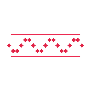 A decorative divider with 19 diamond motifs arranged in a wave, between two fine horizontal rules.