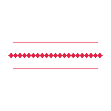 A decorative divider with 21 diamond motifs arranged in a line, between two fine horizontal rules.
