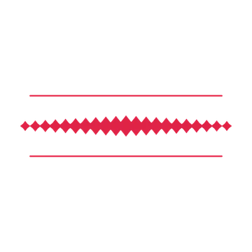 A decorative divider with 21 diamond motifs arranged in a tapered, between two fine horizontal rules.