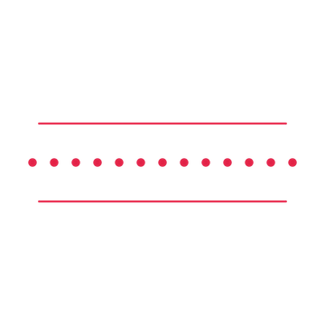 A decorative divider with 13 dot motifs arranged in a line, between two fine horizontal rules.