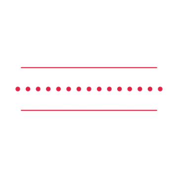A decorative divider with 15 dot motifs arranged in a line, between two fine horizontal rules.