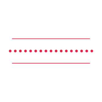 A decorative divider with 17 dot motifs arranged in a line, between two fine horizontal rules.